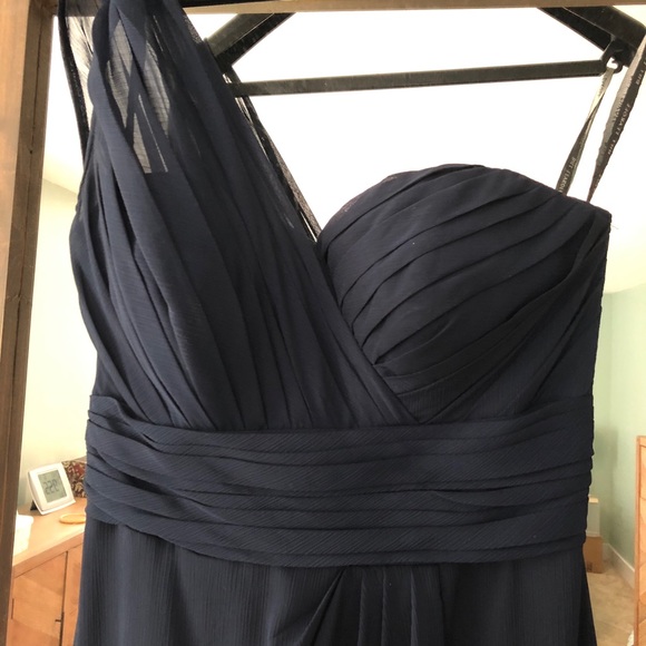 Bill Levkoff 749 Navy Bridesmaid Dress - Picture 5 of 8